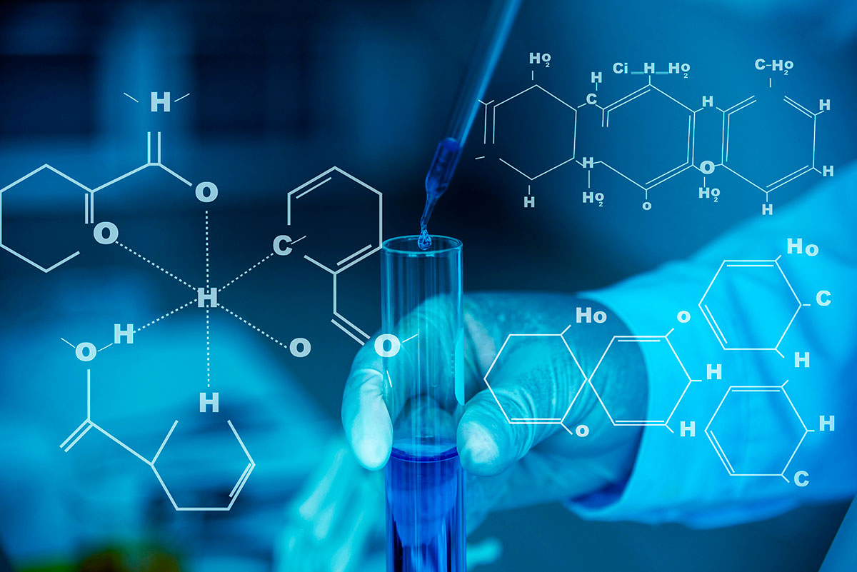 Imagen del servicio de formulación magistral en la farmacia, con moléculas